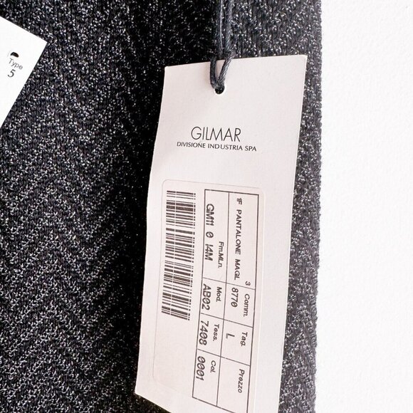 Iceberg Black Metallic Thread Knit Lounge Jogger Pants L - Picture 5 of 7